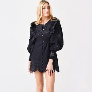 Loveshackfancy NWT black mini dress